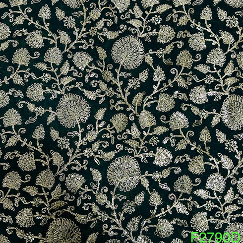 Zari Sequins Georgette Fabric-F2790